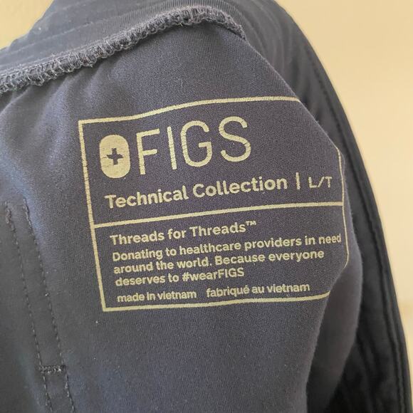 FIGS Navy Blue Zamora Jogger Scrub Pants Uniform Nurse Dr Women size Large Tall - Picture 2 of 8